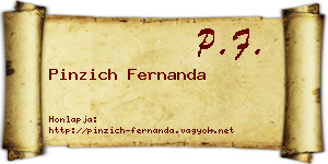 Pinzich Fernanda névjegykártya